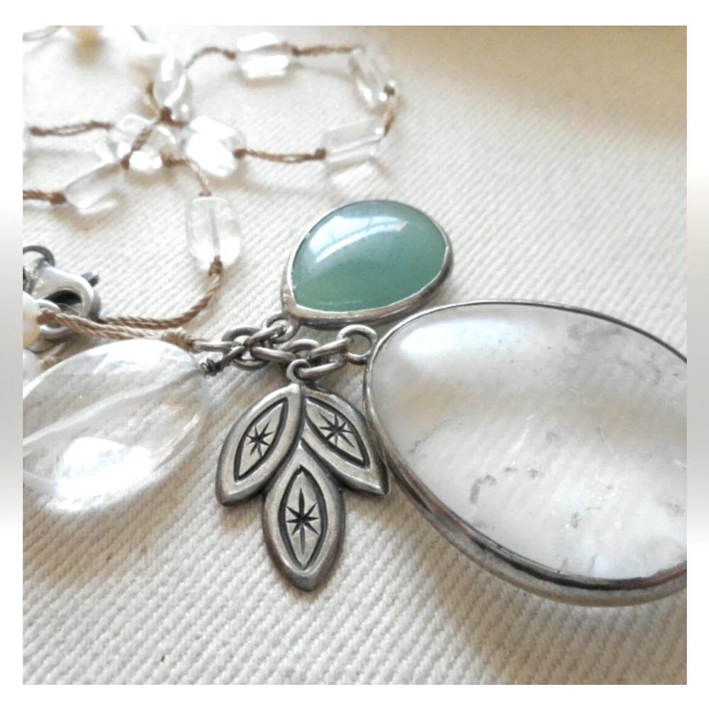 Silpada Vintage Sterling Silver Pearl Turquoise
& Quartz “Oh So Pretty” Necklace